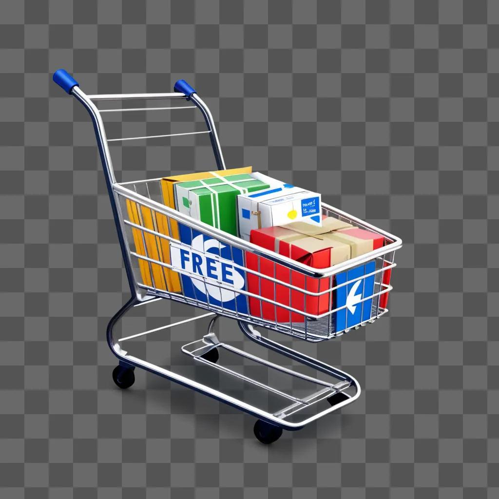 shopping cart full of items with free shipping