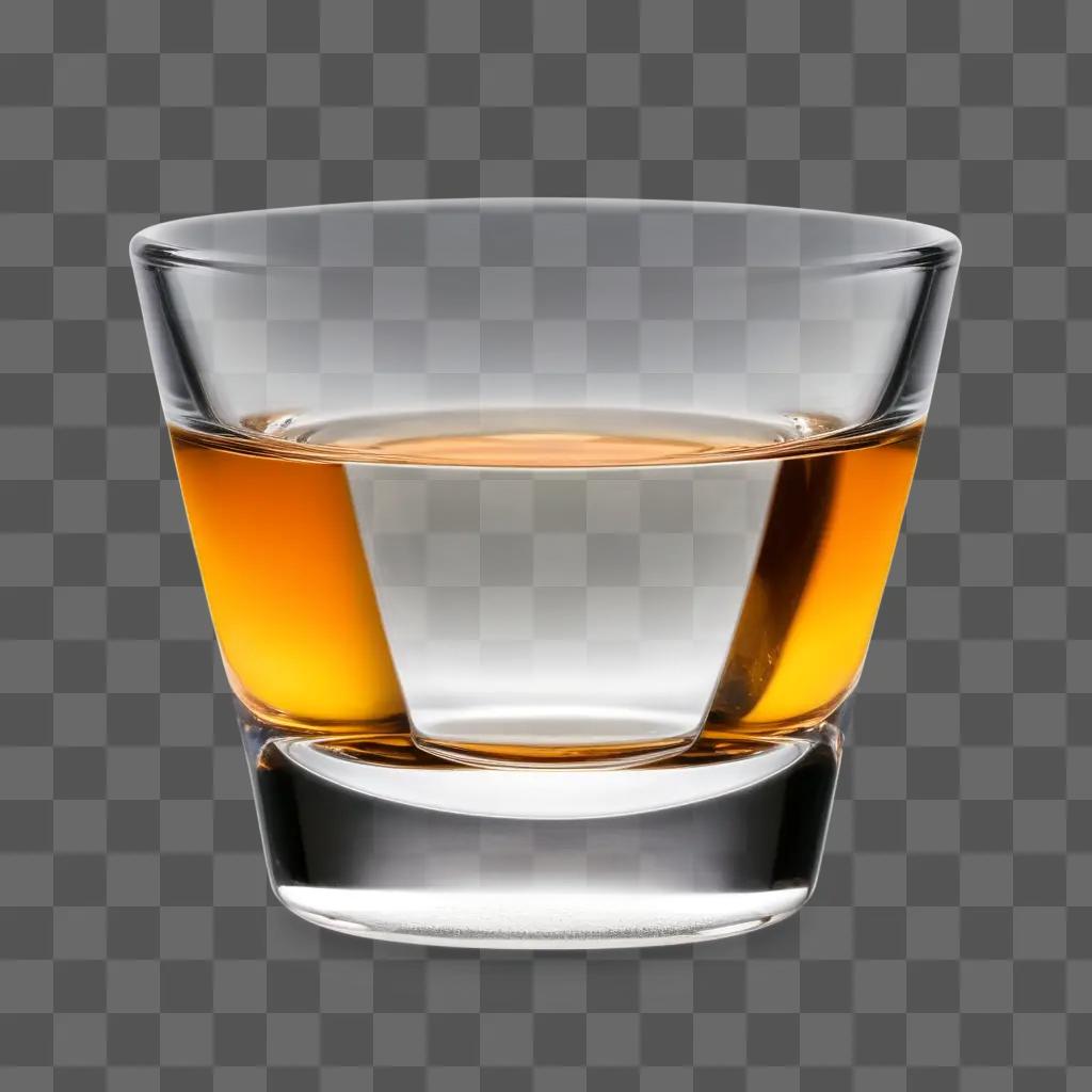 shot glass filled with liquid on a beige surface