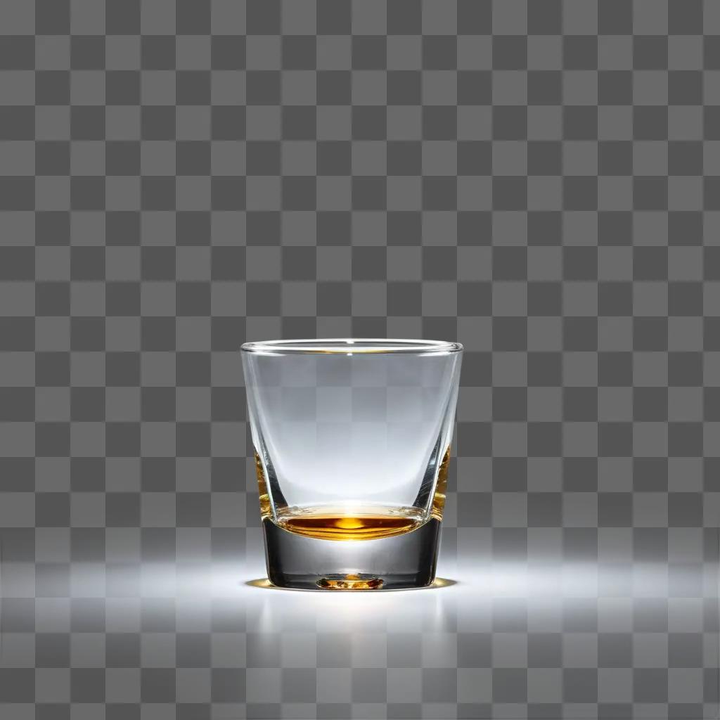 shot glass filled with liquid on a white background