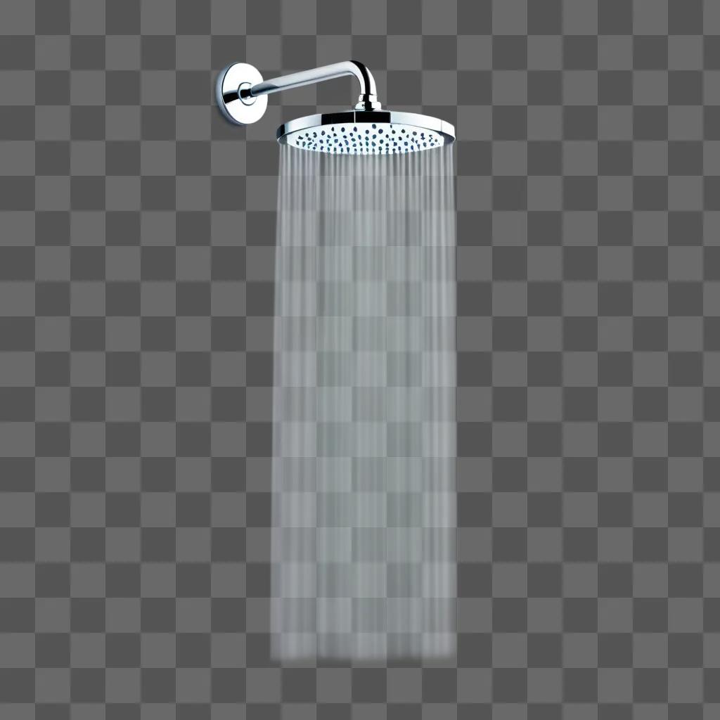 shower head hangs from a silver clipart