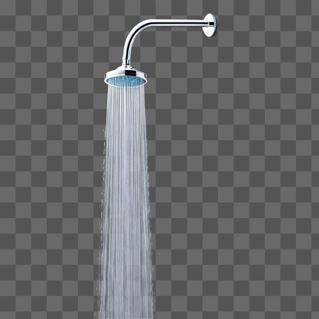 shower head sprays water from a wall