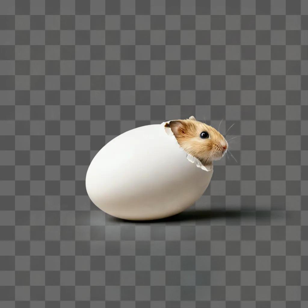 side egg drawing A hamster peeks out of an egg