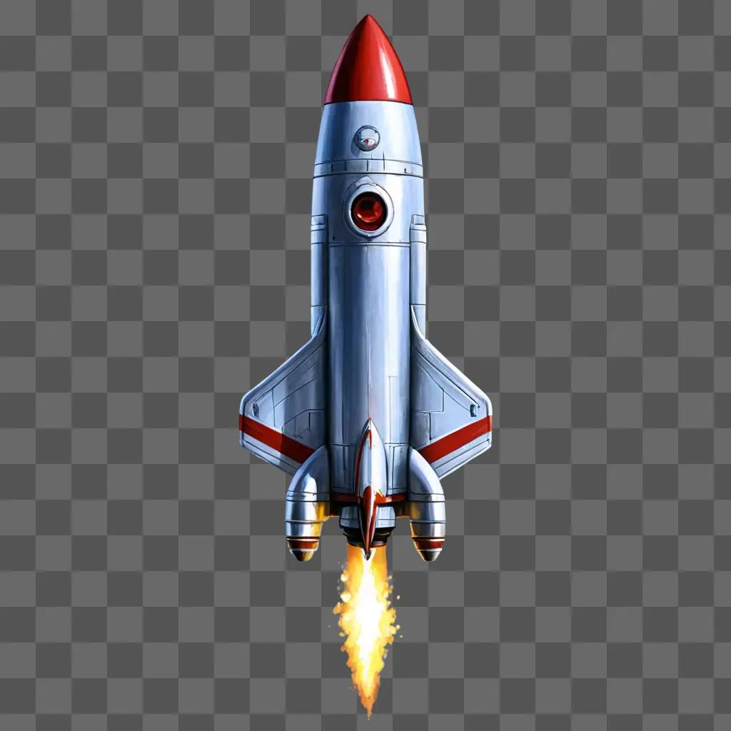 side gift drawing A rocket is launched against a gray background