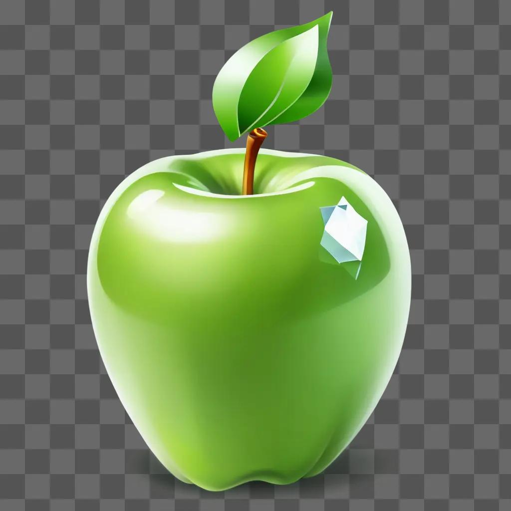 side gift drawing A shiny apple with a leaf on top