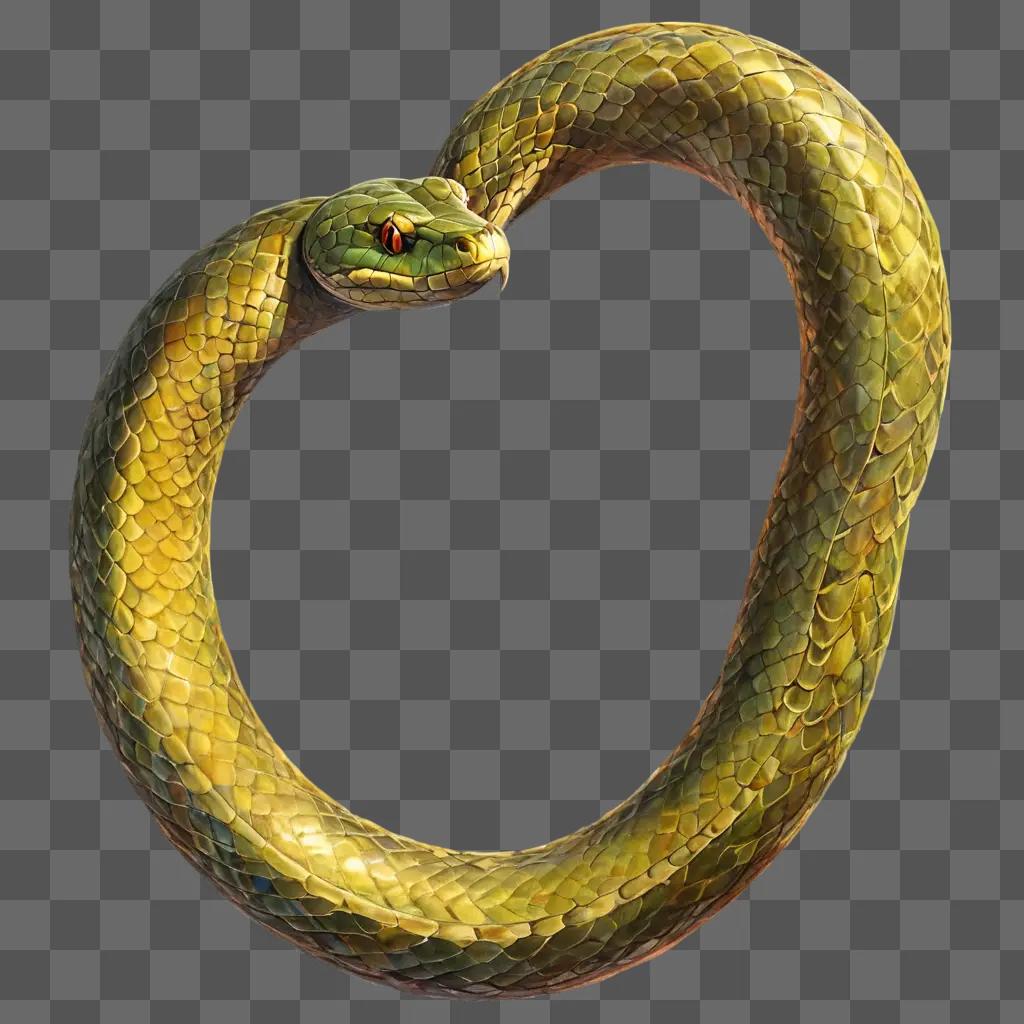 side snake drawing A snake with a red eye wraps its body around itself