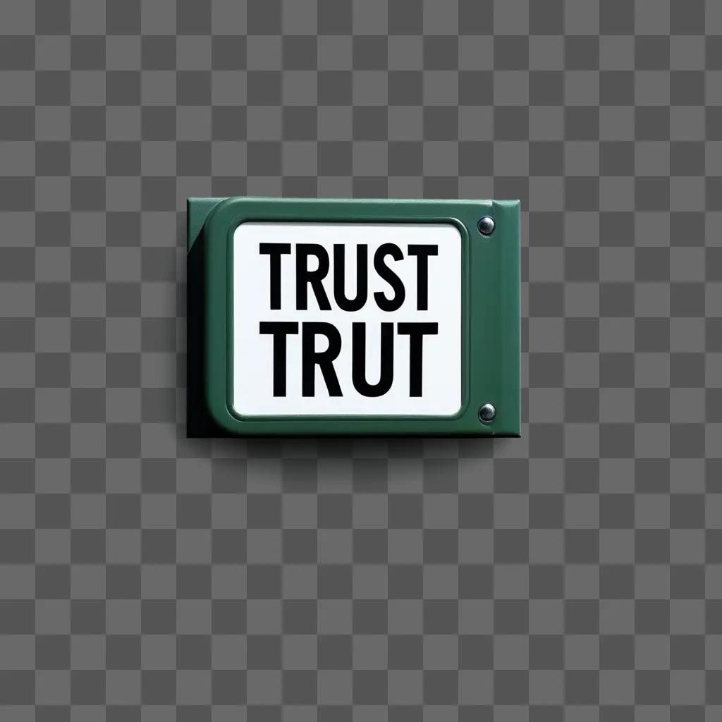 sign on a wall with black letters that says trust trut