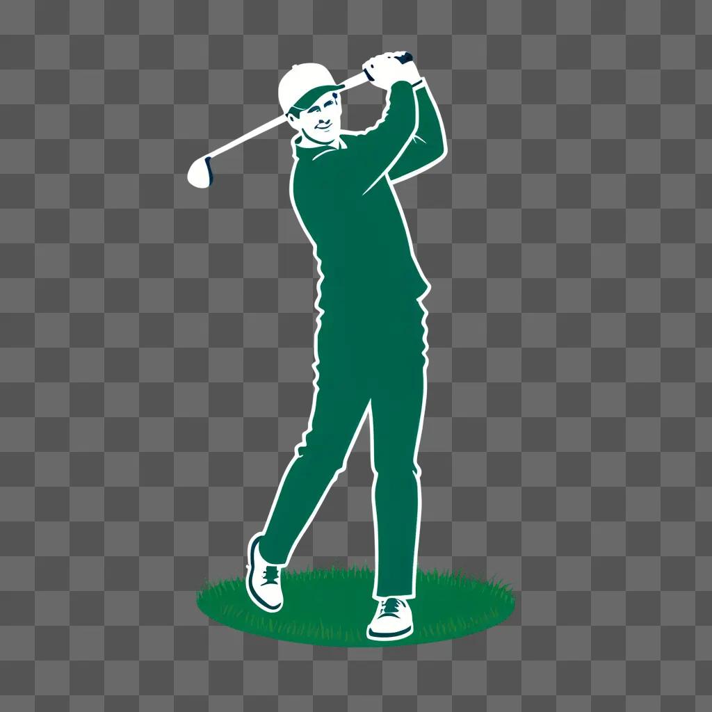 silhouette of a golfer in action