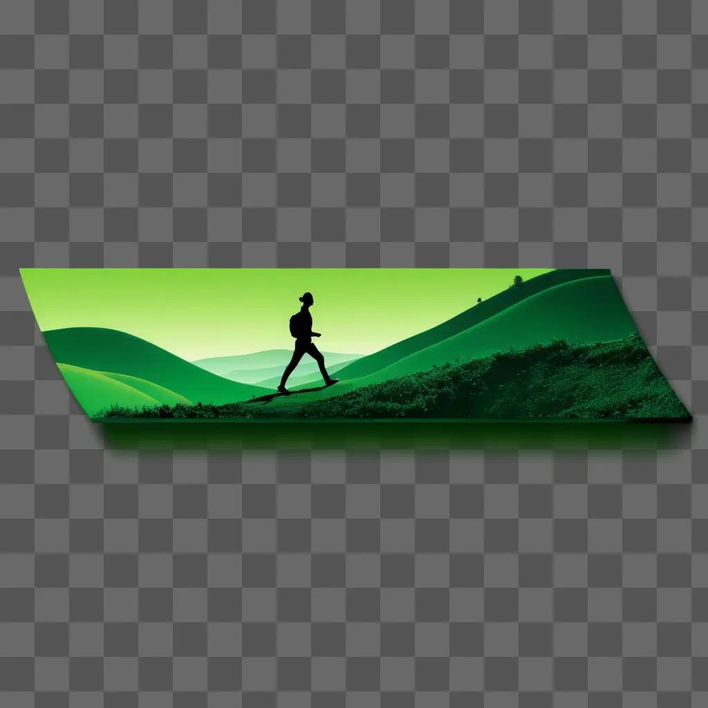 silhouette of a man walking on a mountain trail