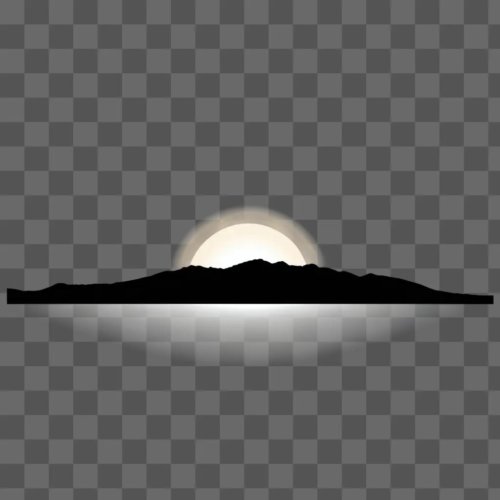 silhouette of a mountain against a black background