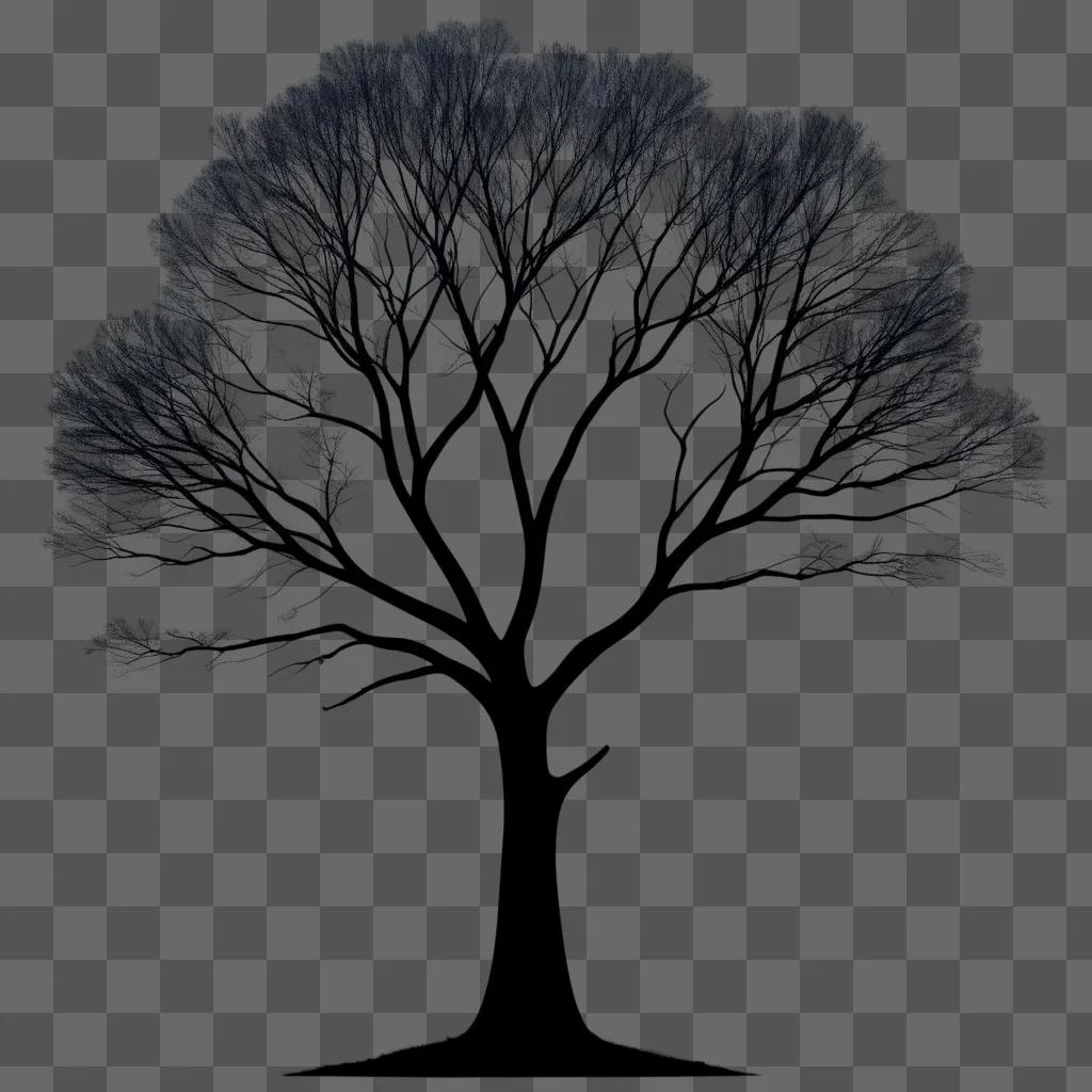 silhouette of a tree against a dark background