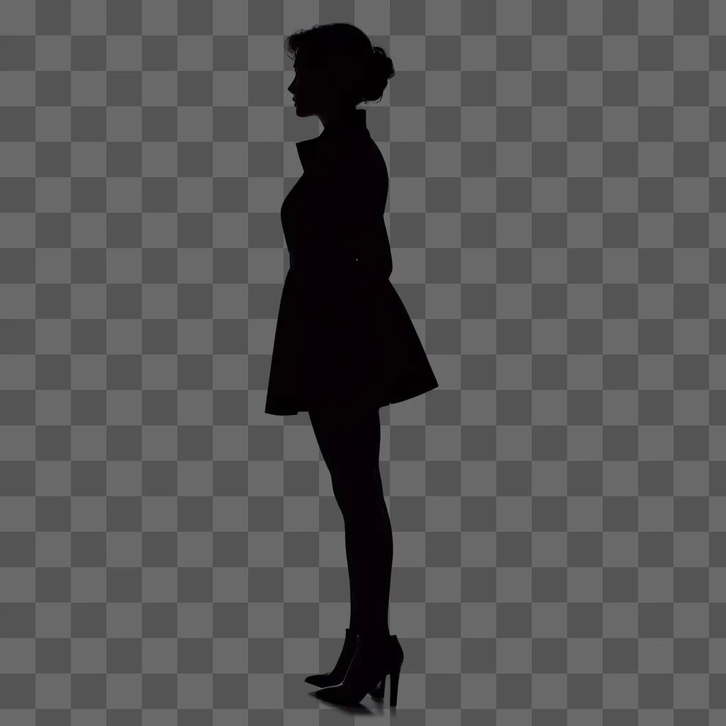 silhouette of a woman in a black dress