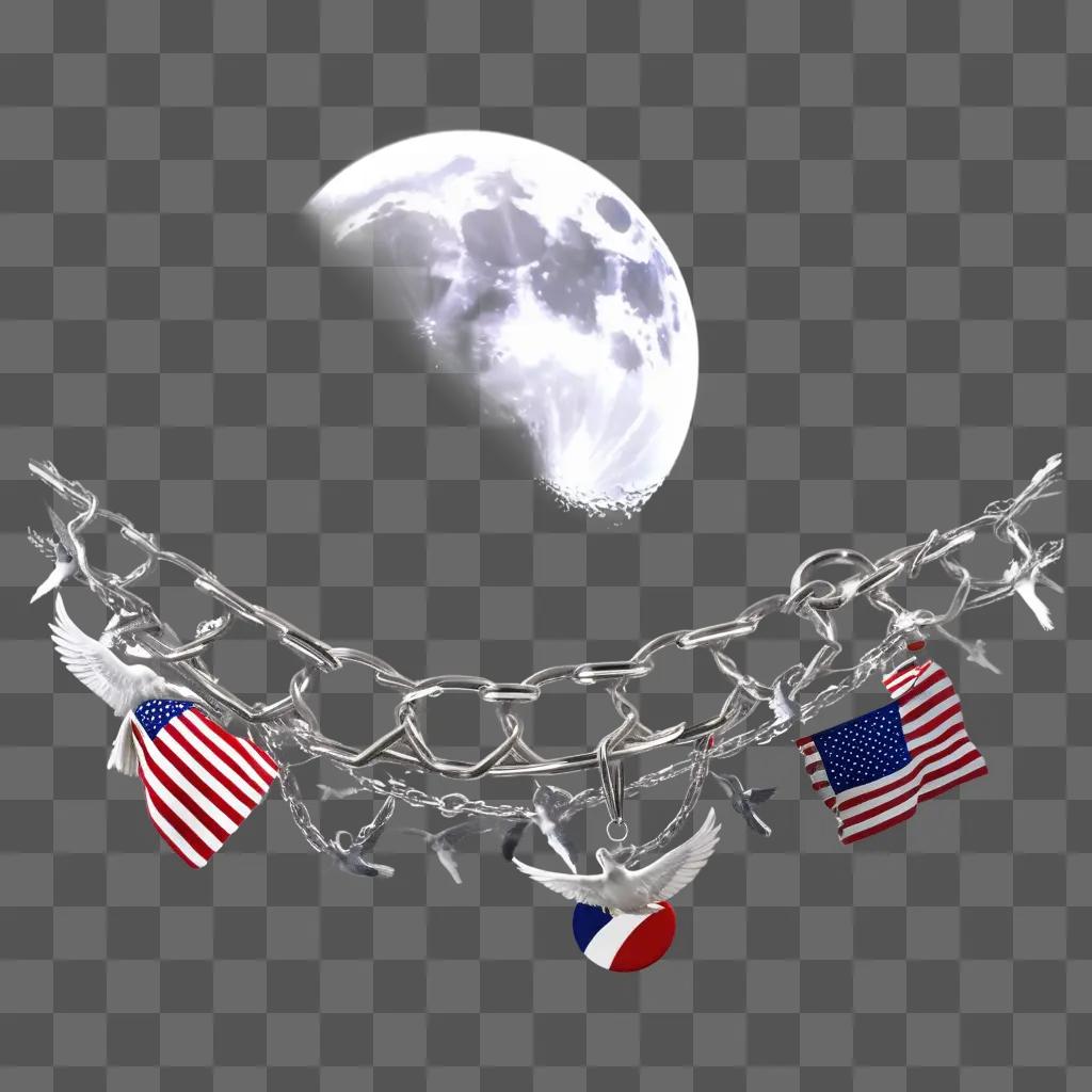 silver chain with stars and a moon symbolizes freedom