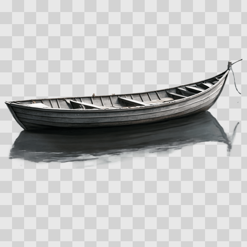 シンプルなボートの描画 ボートは灰色の水域に浮かんでいます