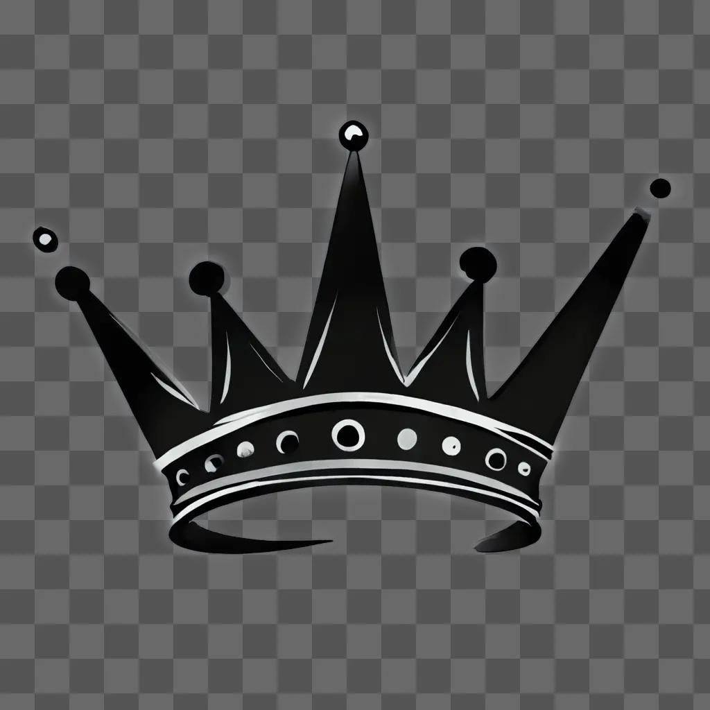 simple crown drawing A crown is illuminated on a dark background