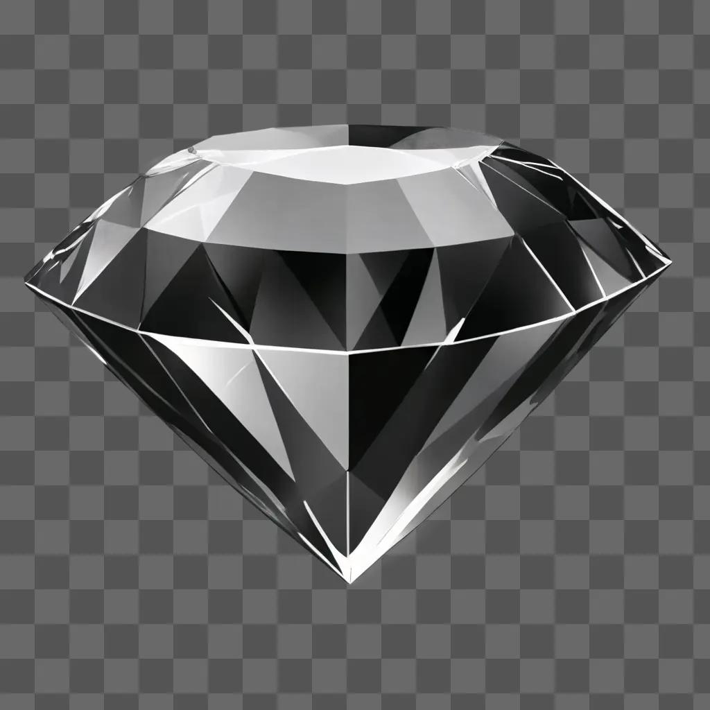 simple diamond drawing A diamond gleams on a gray background