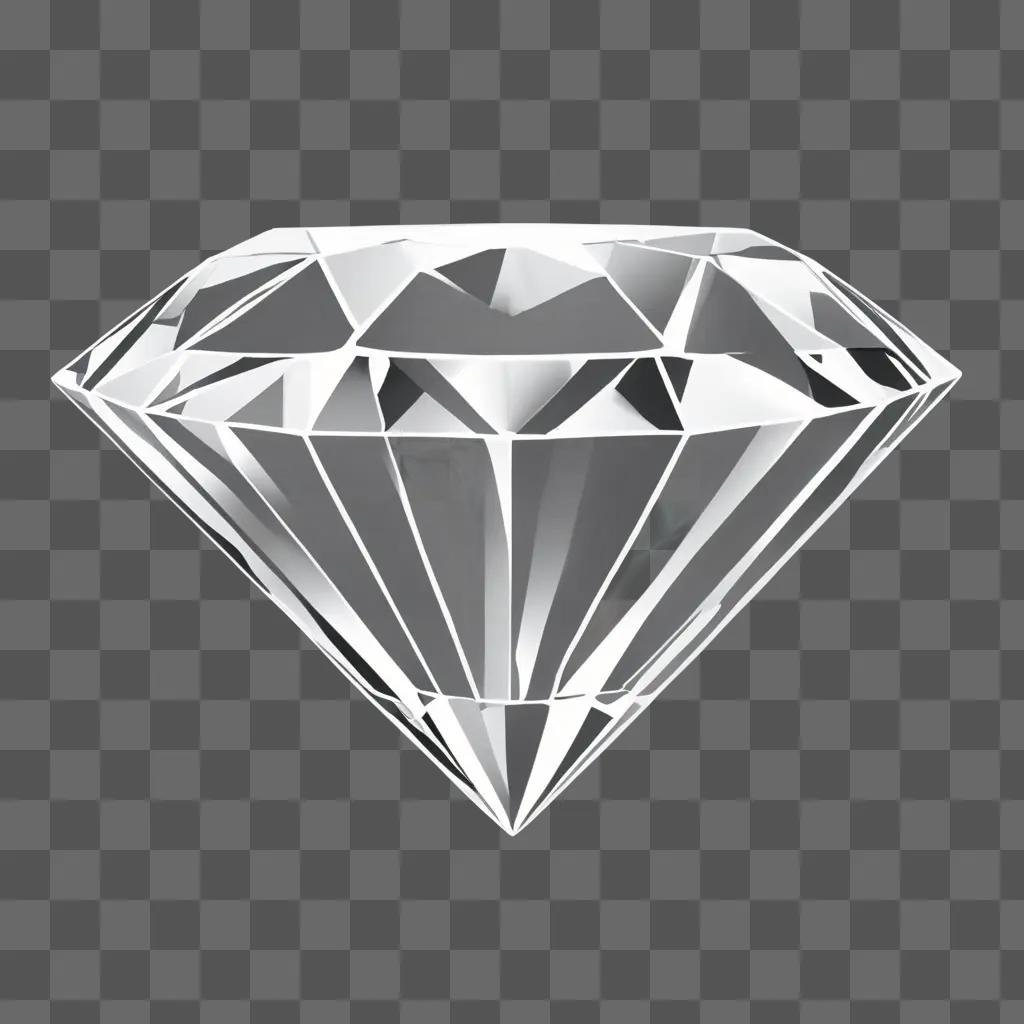 シンプルなダイヤモンドの描画 グレーの背景にダイヤモンドがライトアップされています