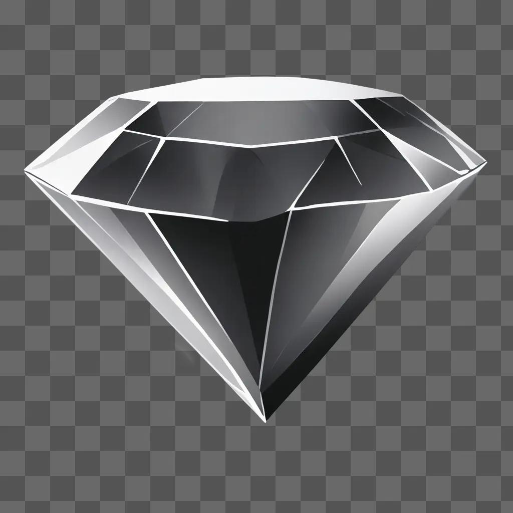 simple diamond drawing A diamond is shiny and black and white