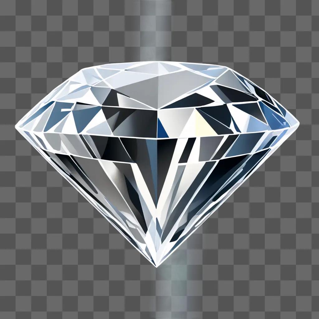 シンプルなダイヤモンドの描画 青い背景にダイヤモンドが輝く