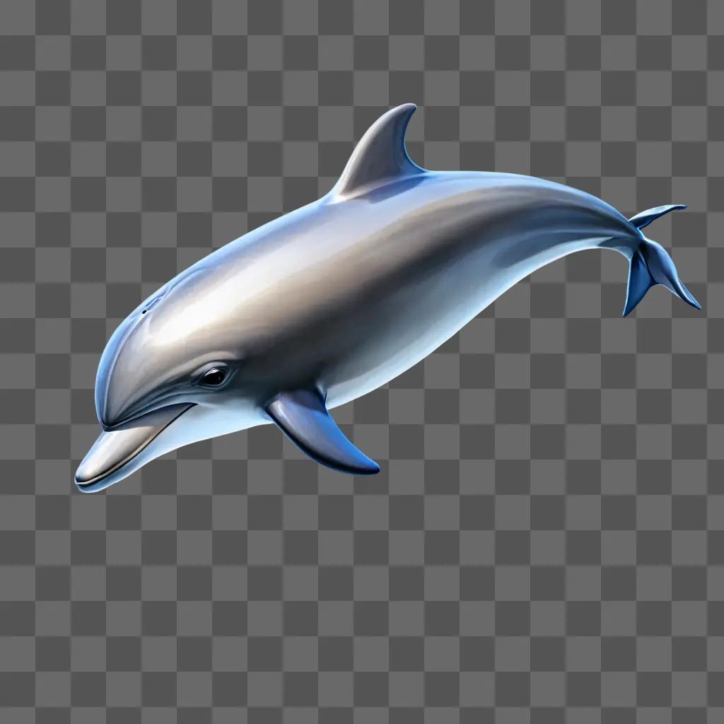 simple dolphin drawing A shiny dolphin with a blue glow