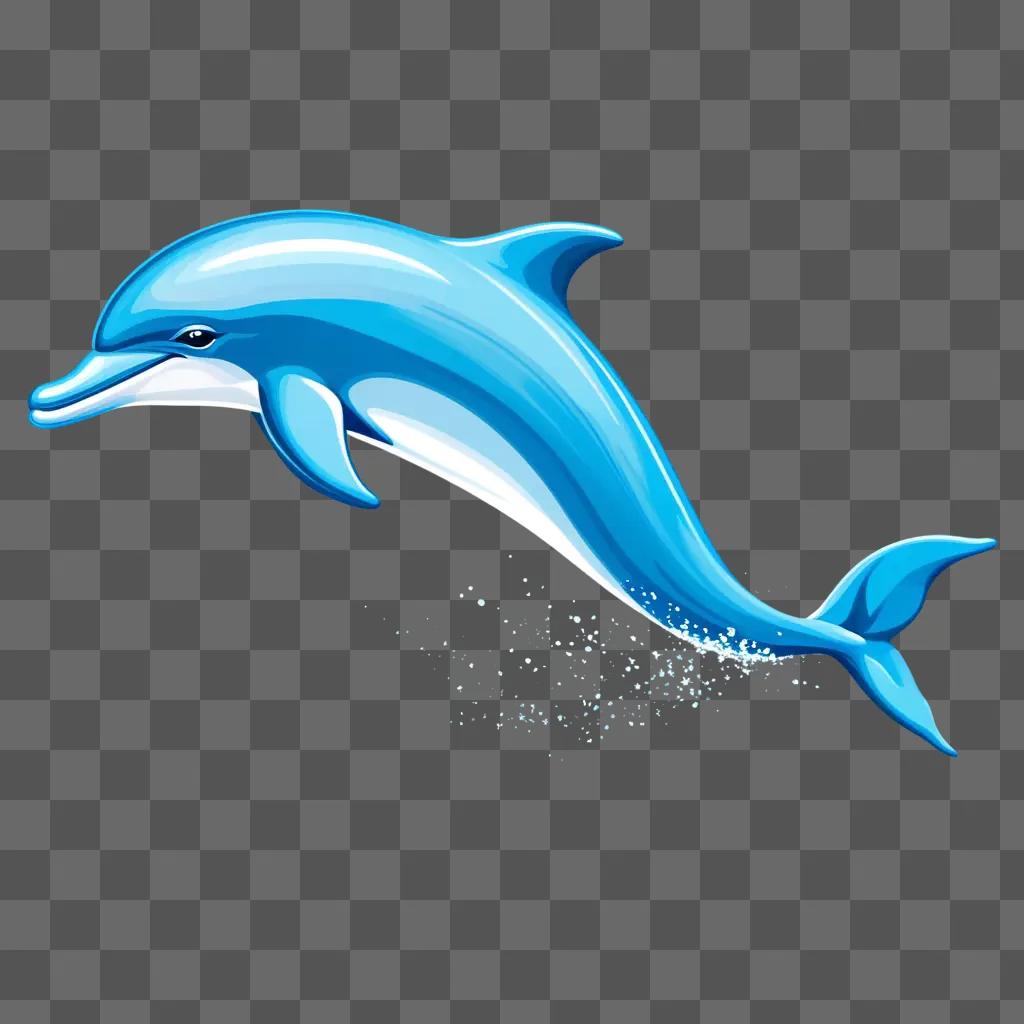 simple dolphin drawing on a blue background