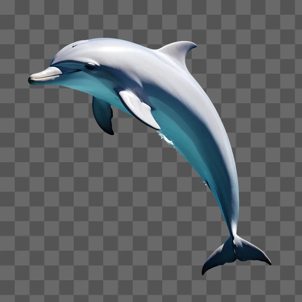 simple dolphin drawing on a blue background