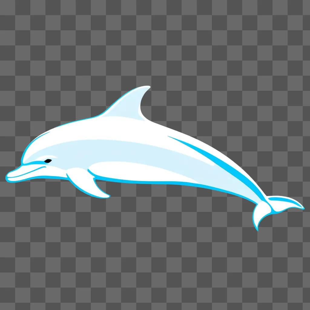 simple dolphin drawing with a blue background