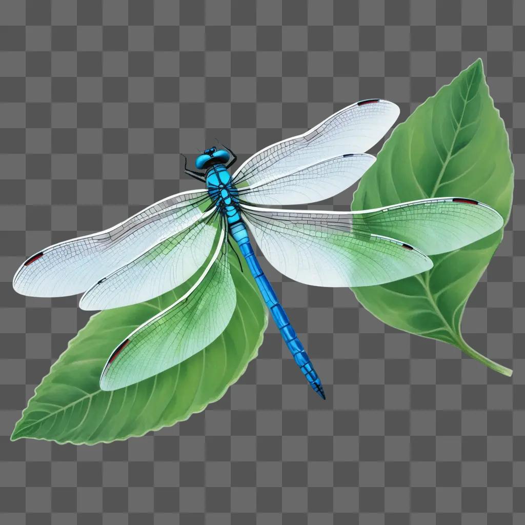 simple dragonfly drawn on a green background