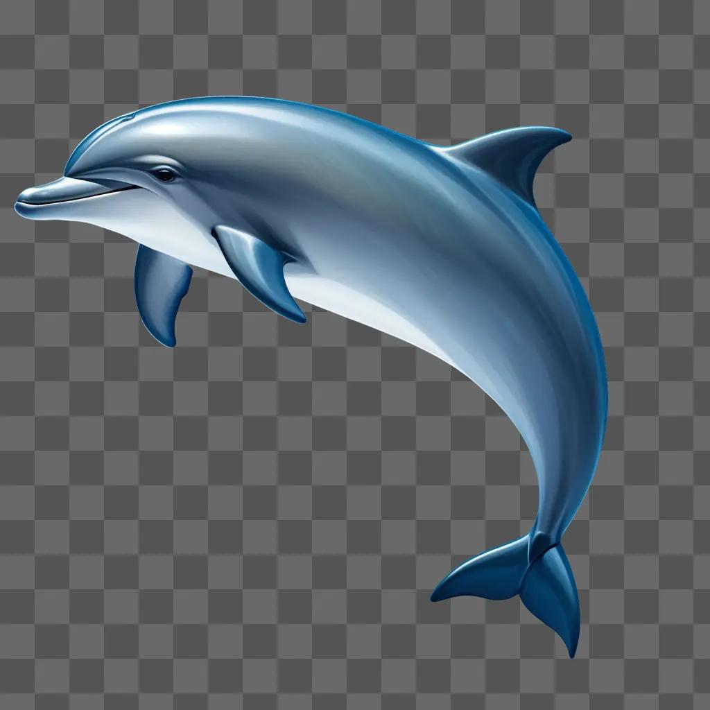 simple drawing of a dolphin on a blue background