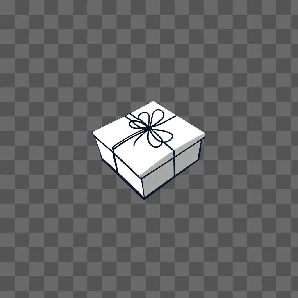 simple drawing of a gift box on a gray background