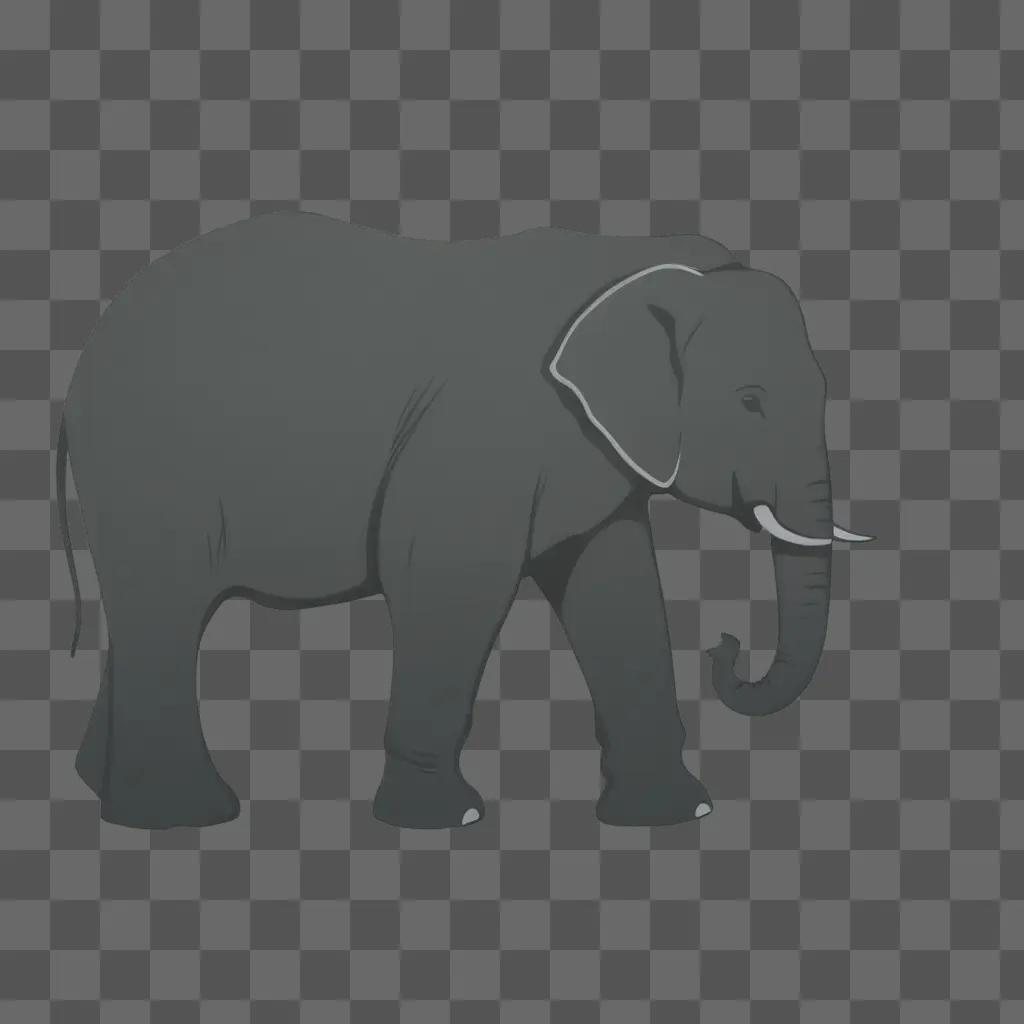 simple drawing of a gray elephant