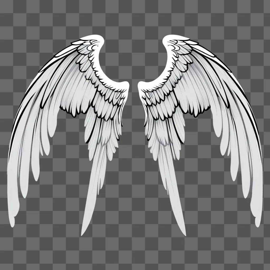 simple drawing of angel wings against a plain background