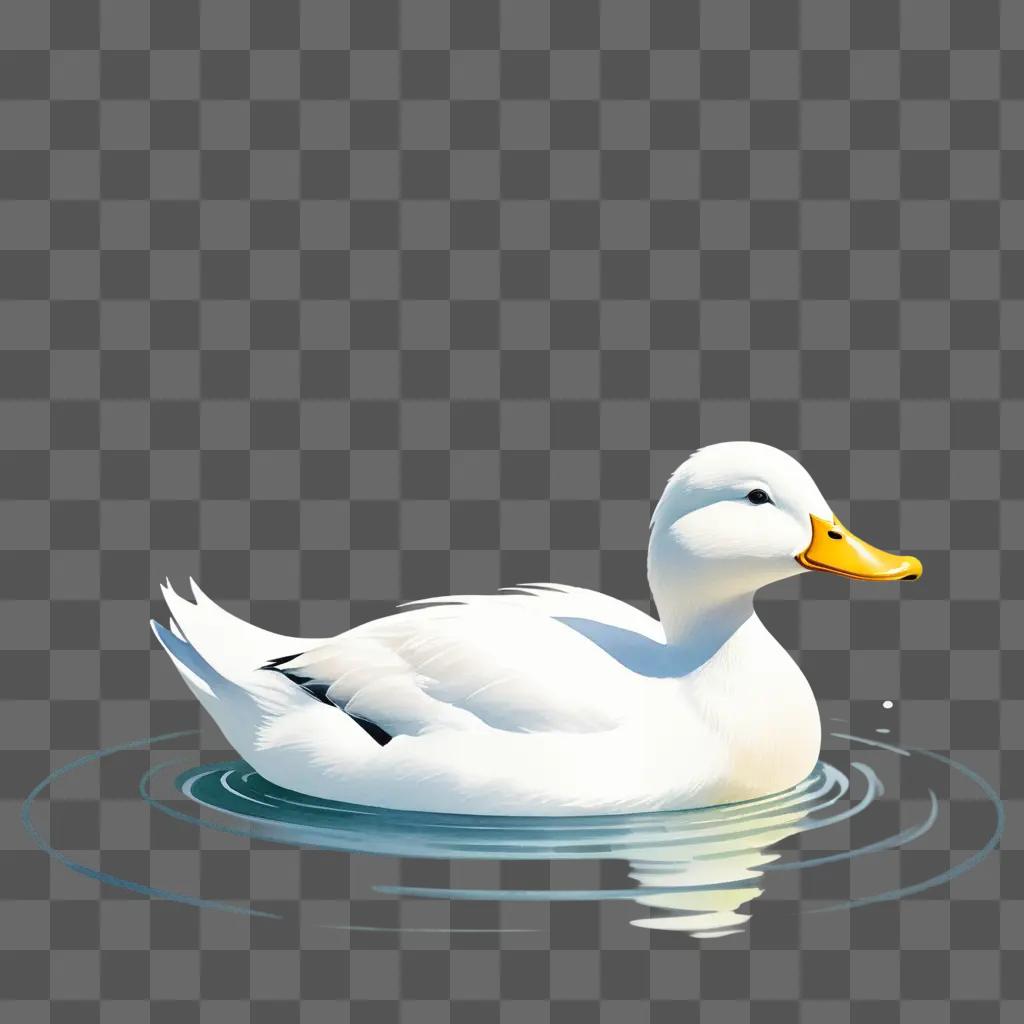 simple duck drawing with a yellow beak