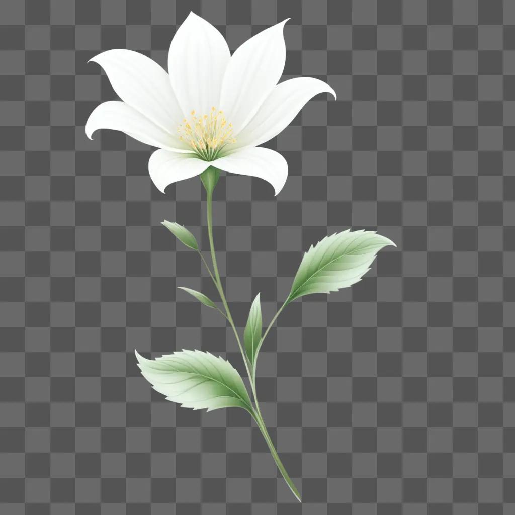 simple flower drawing on a green background