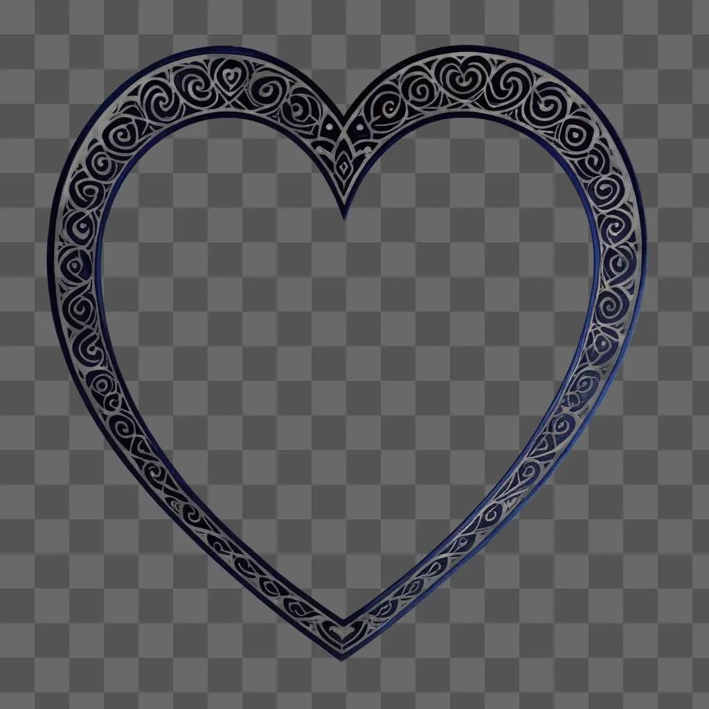 simple heart tattoo design against a dark blue background