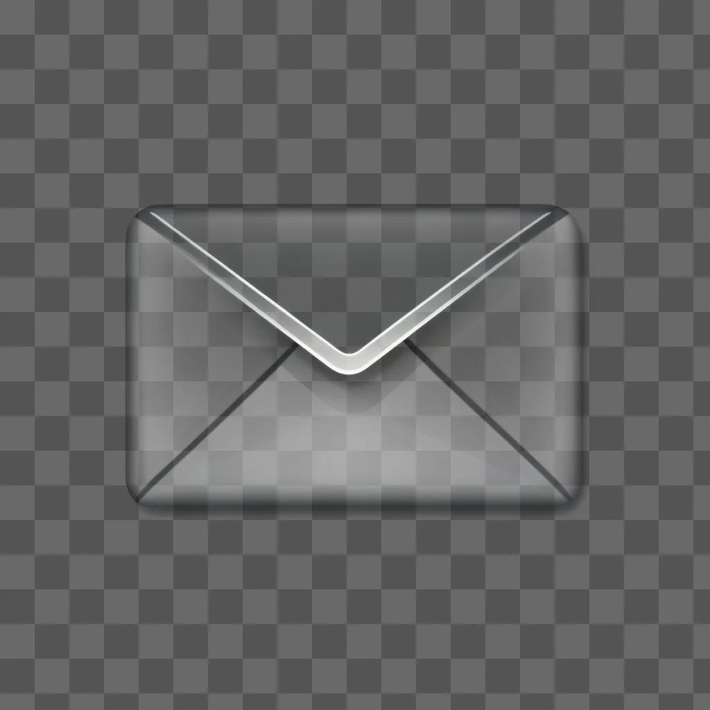 simple icon of an email on a grey background