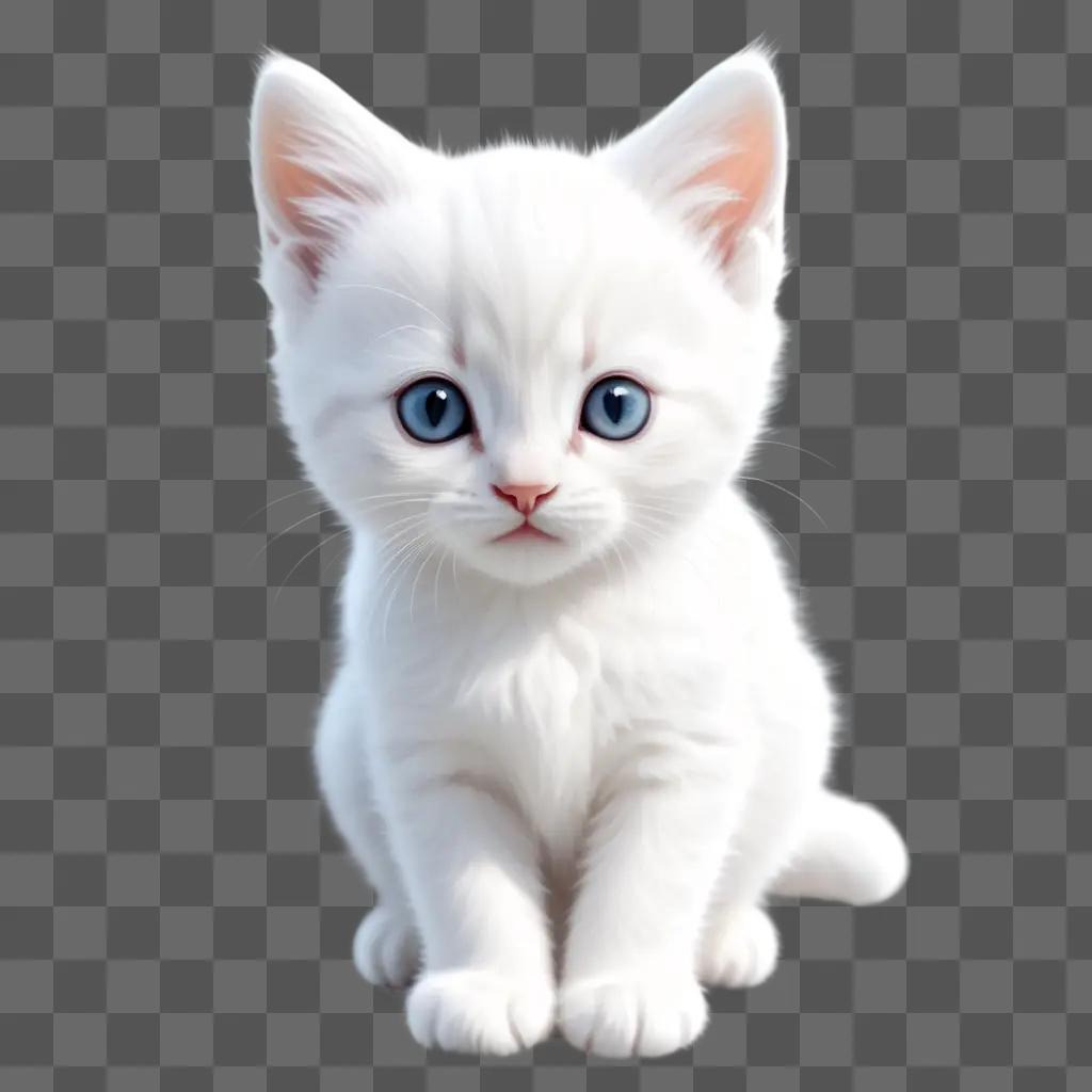 simple kitten drawing is presented in a white background