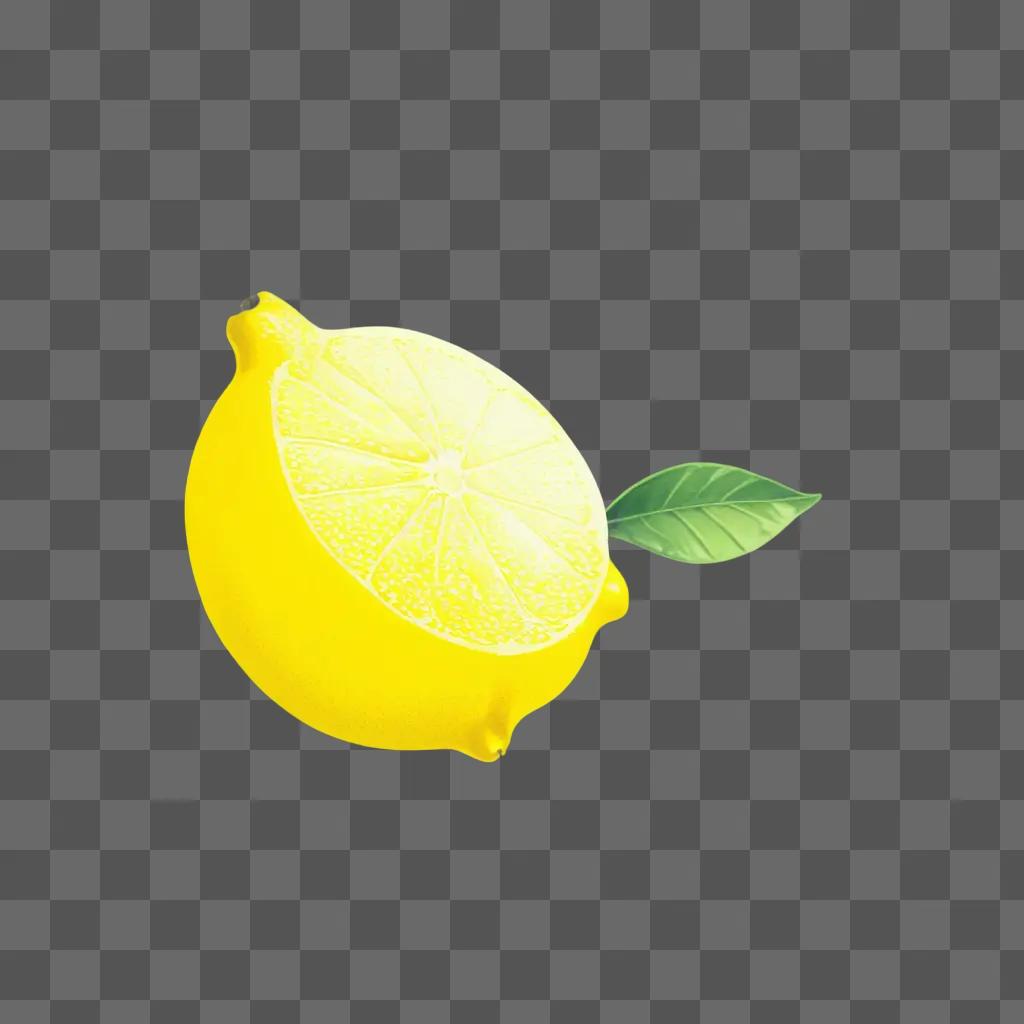 simple lemon drawing on a yellow background