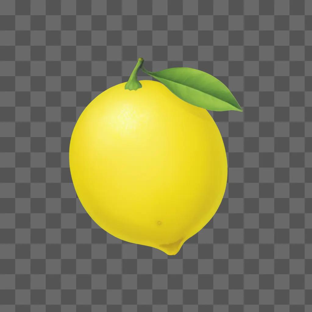 simple lemon drawing on a yellow background