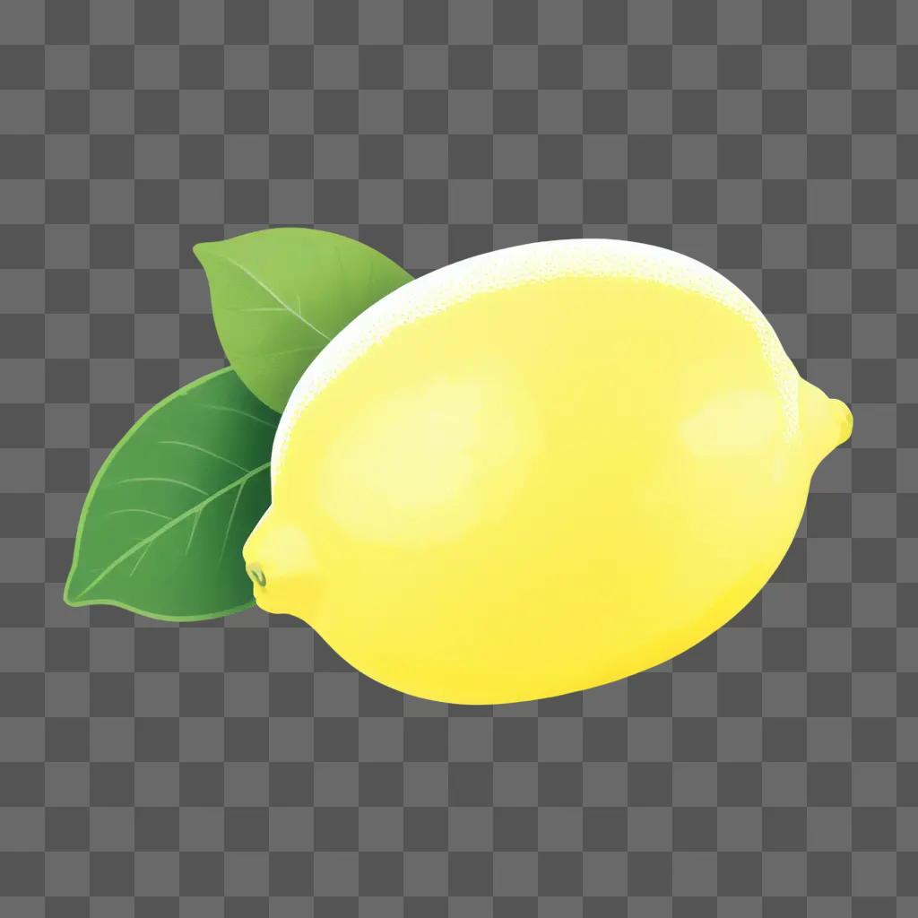 simple lemon drawing with a leaf on it