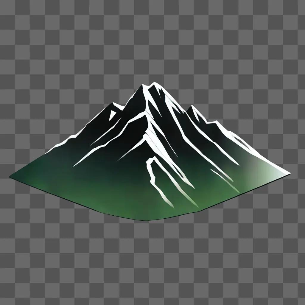 simple mountain drawing A glowing mountain sculpture on a green background