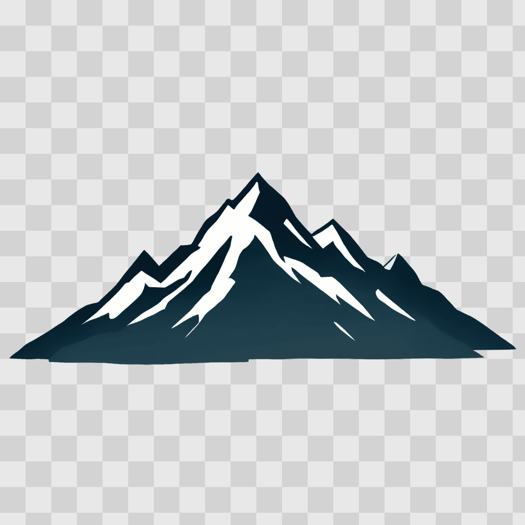 simple mountain drawing A mountain silhouette against a dark blue background