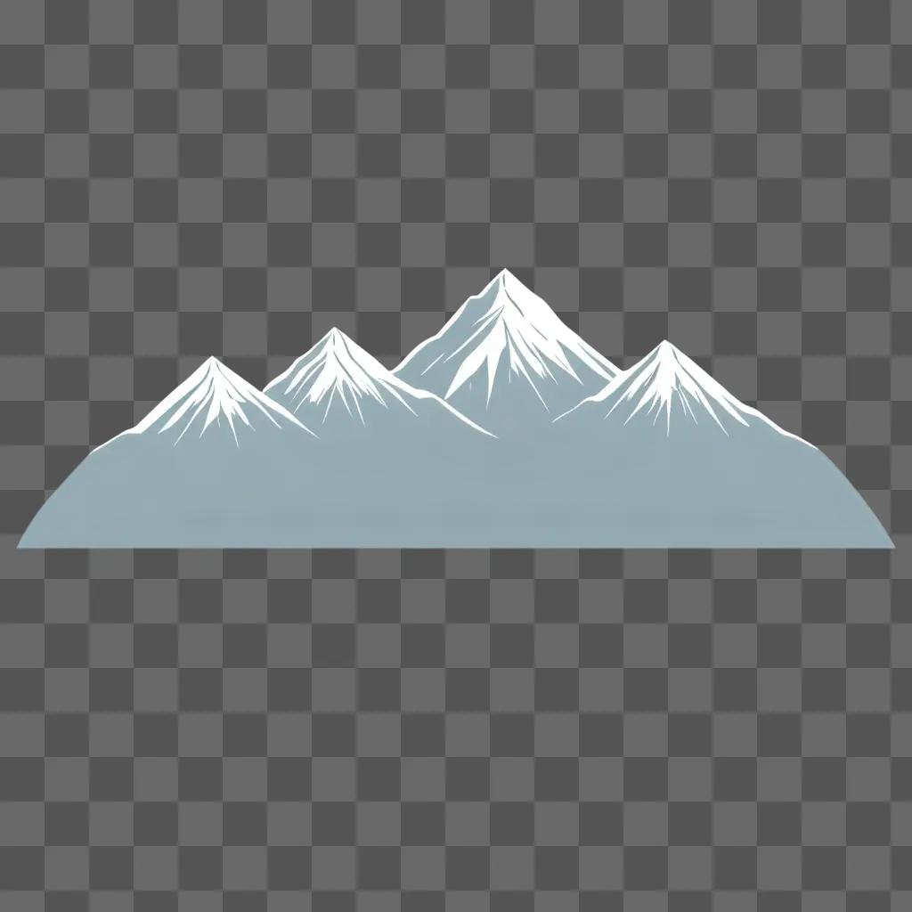 simple mountain drawing on a blue background