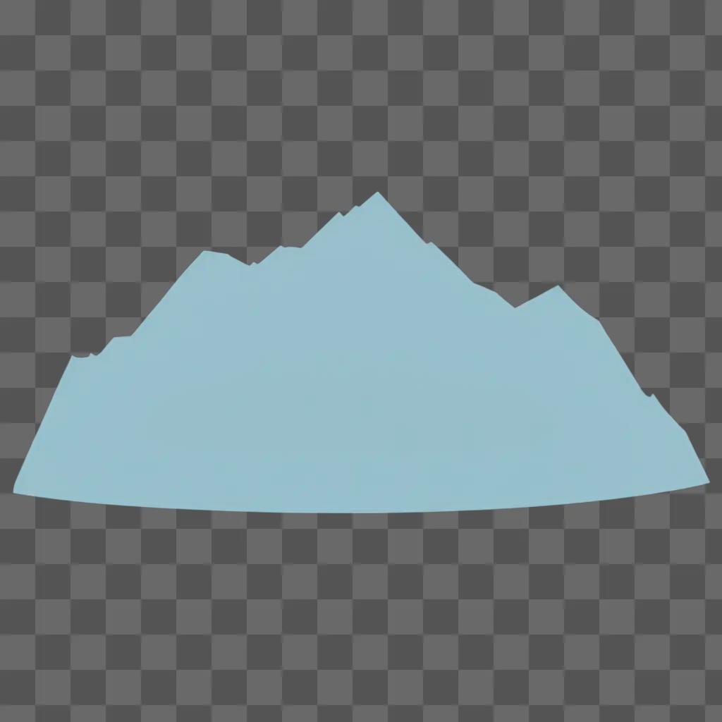 simple mountain drawing on a light blue background