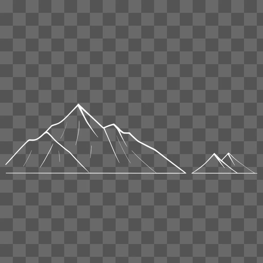 simple mountain drawing on a white background