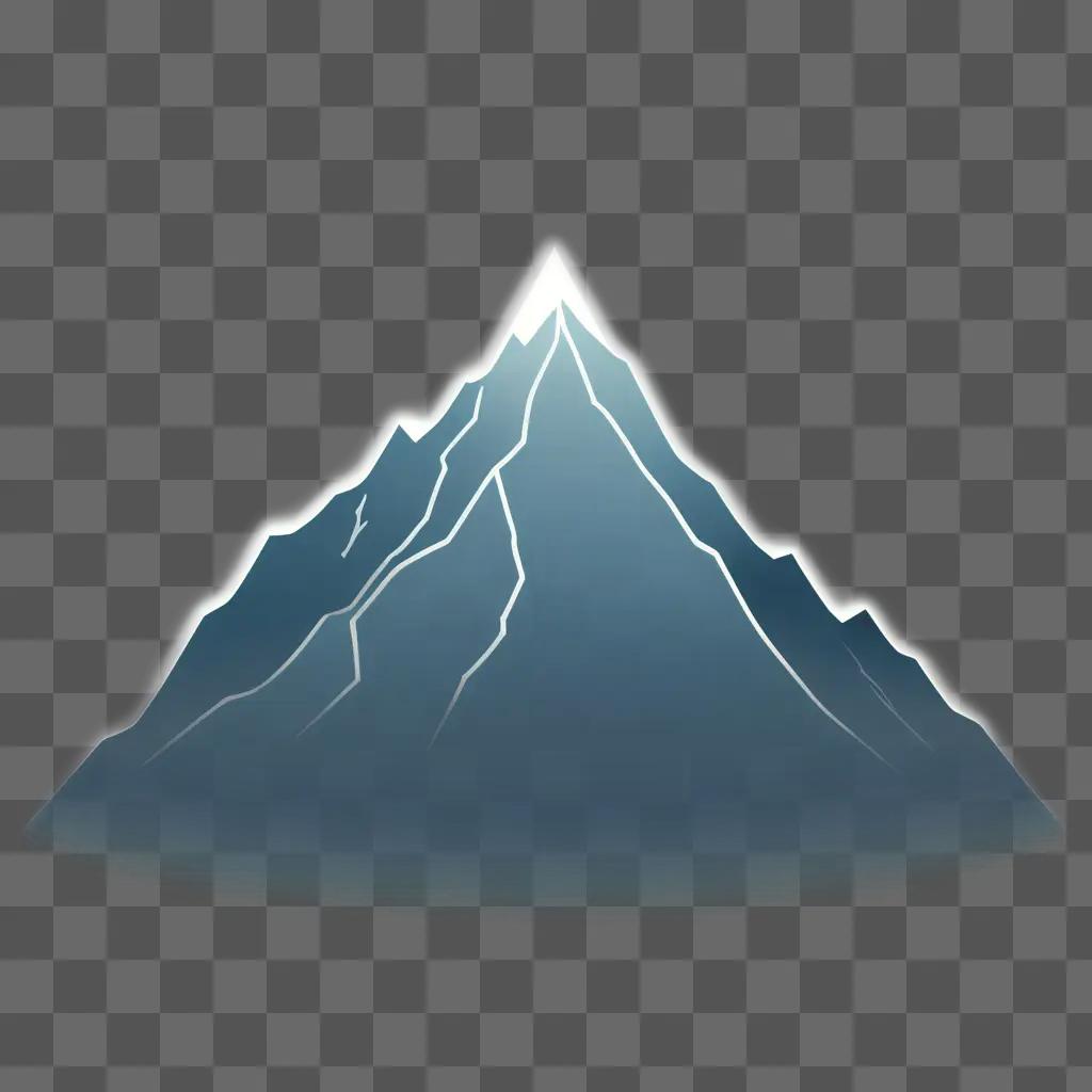 simple mountain drawing with a bright light