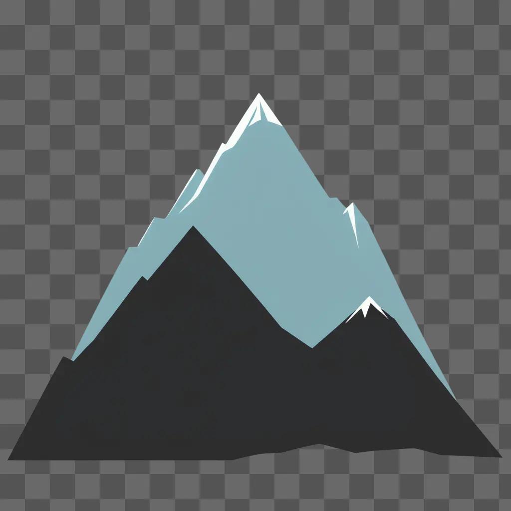 simple mountain drawing with a star in the sky