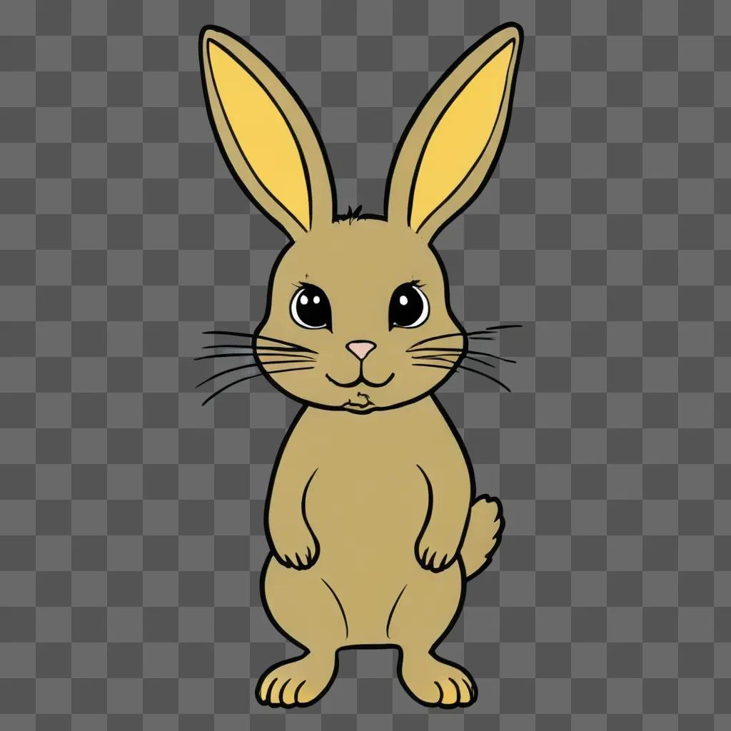 simple rabbit drawing A cartoon bunny standing on its hind legs