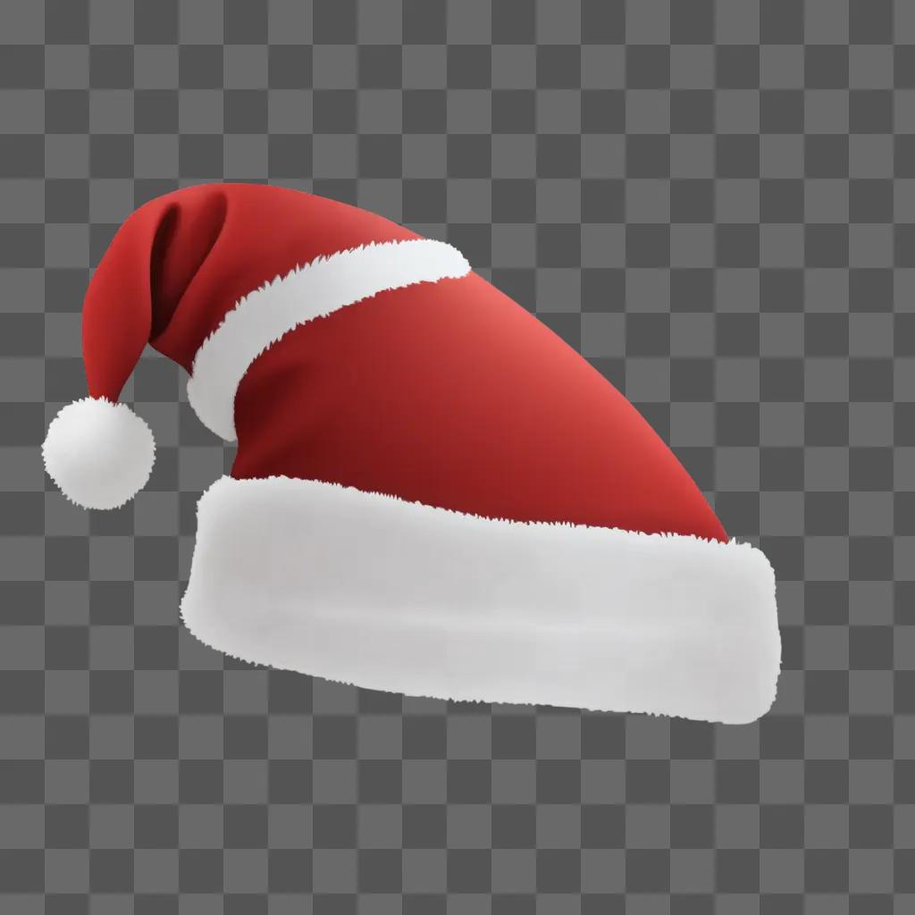 simple santa hat drawing with white trim