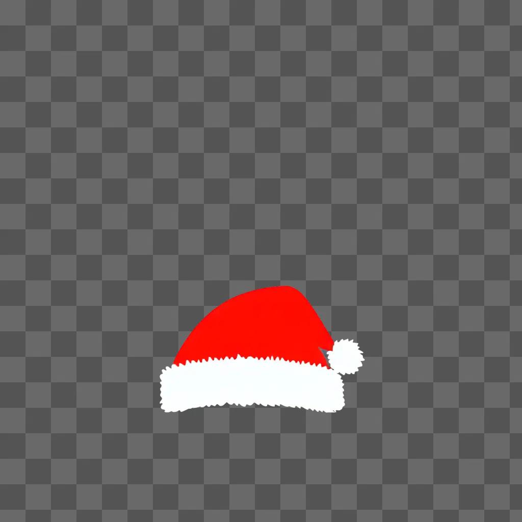 simple santa hat drawn on a pink background