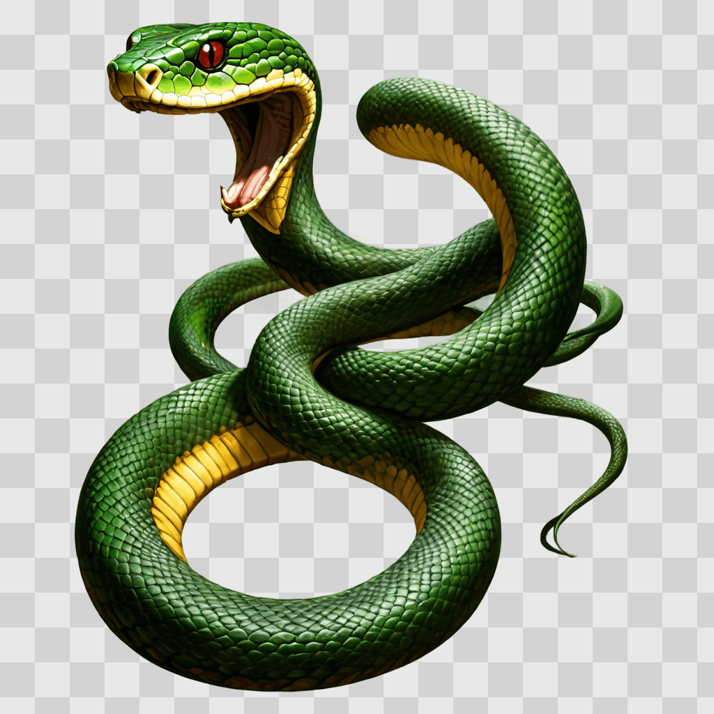 simple snake drawing A snake with a yellow eye and red mouth